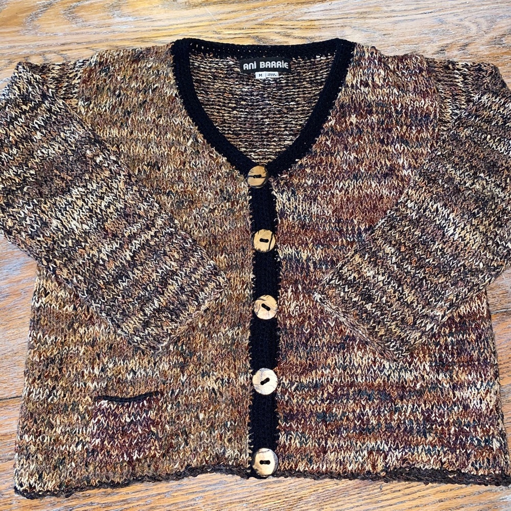 ANI BARRIE cotton/rayon cardigan sweater/USA